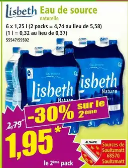 Norma LISBETH Eau de source naturelle offre