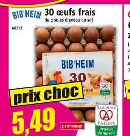 Norma Bib'heim 30 œufs frais de poules élevées au sol offre