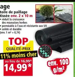 Norma TOP QUALITÉ-PRIX Toile de paillage tissée env. 2 x 10 m offre