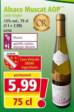 Norma LOUIS ENGLER Alsace muscat aop offre