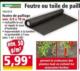 Norma WINDHAGER Feutre ou toile de paillage offre