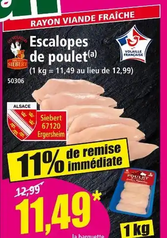 Norma BRUNO SIEBERT Escalopes de poulet offre