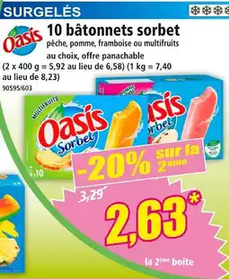 Norma OASIS 10 bâtonnets sorbet offre
