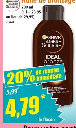 Norma GARNIER Huile de bronzage offre