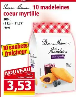 Norma BONNE MAMAN 10 madeleines coeur myrtille offre