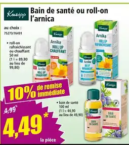 Norma KNEIPP Bain de santé ou roll-on l’arnica offre