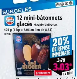 Norma RIVA 12 mini-bâtonnets glacés chocolat collection offre