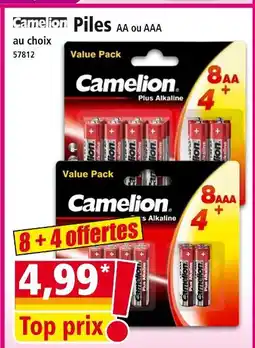 Norma CAMELION Piles aa ou aaa au choix offre