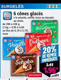 Norma Riva 6 cônes glacés offre