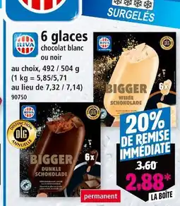 Norma RIVA 6 glaces chocolat blanc ou noir offre