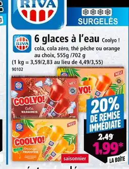 Norma RIVA 6 glaces à l’eau Coolyo! offre