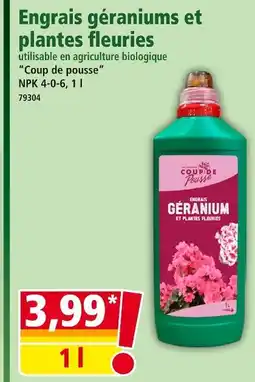 Norma COUP DE POUSSE Engrais géraniums et plantes fleuries offre
