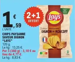 E.Leclerc Express Chips paysanne saveur oignon lays offre