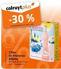Colruyt BILLETTE Côtes de provence offre