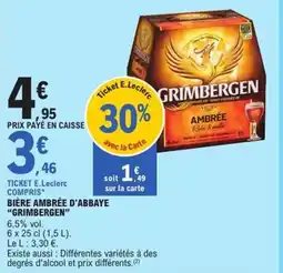 E.Leclerc Express Bière ambrée d'abbaye grimbergen offre