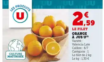 Super U U Orange à Jus offre
