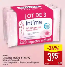 ALDI INTIMA Lingettes hygiĂšne intime offre