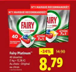 Lidl Fairy Fairy Platinum offre
