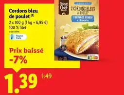 Lidl TOQUE DE CHEF Cordons bleu de poulet offre