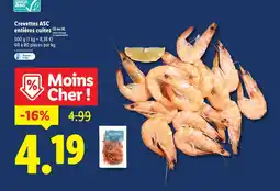 Lidl Crevettes entières cuites offre