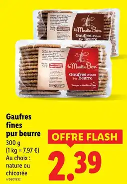 Lidl LE MOULIN BON Gaufres fines pur beurre offre