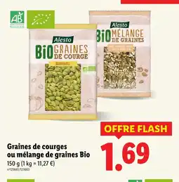 Lidl ALESTO Graines de courge ou mélange de graines bio offre
