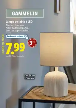 Lidl GAMME LIN Lampe de table à led offre