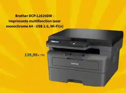 Bureau Vallée BROTHER DCP-L2620DW - Imprimante multifonction laser monochrome A4 - USB 2.0, Wi-Fi(n) offre