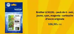 Bureau Vallée BROTHER LC422XL - pack de 4 - noir, jaune, cyan, magenta - cartouche d'encre originale offre