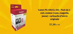 Bureau Vallée CANON PG-540/CL-541 - Pack de 2 - noir, couleur (cyan, magenta, jaune) - cartouche d'encre originale offre