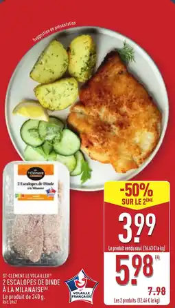 ALDI 2 escalopes de dinde à la milanaise offre