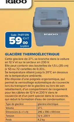 Prolians IGLOO Glacière thermoélectrique offre
