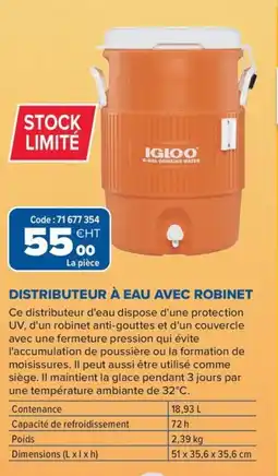Prolians IGLOO Distributeur à eau avec robinet offre
