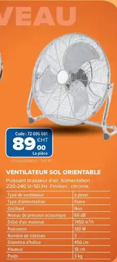 Prolians Ventilateur sol orientable offre