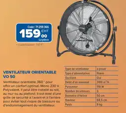 Prolians Ventilateur orientable vo 50 offre