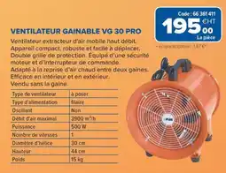 Prolians Ventilateur gainable vg 30 pro offre