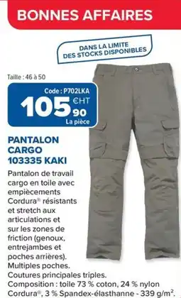 Prolians Pantalon cargo 103335 kaki offre