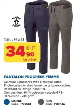 Prolians Pantalon progress femme offre
