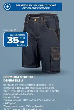 Prolians Bermuda stretch denim bleu offre