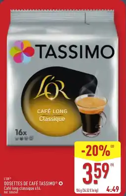 ALDI Dosettes de café tassimo offre
