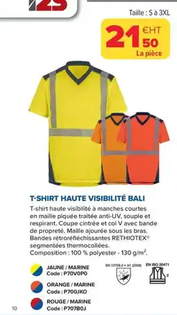 Prolians T-shirt haute visibilité bali offre