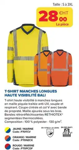 Prolians T-shirt manches longues haute visibilité bali offre