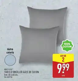 ALDI Taies d'oreiller gaze de coton offre