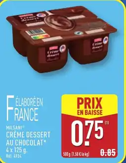 ALDI Milsani crème dessert au chocolat offre