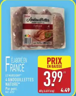 ALDI Le marsigny 4 andouillettes nature offre