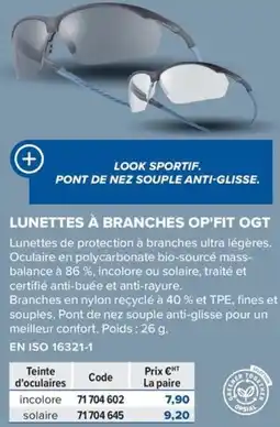 Prolians Lunettes à branches op'fit ogt offre