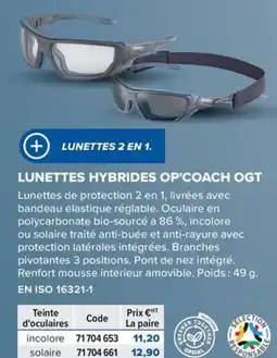 Prolians Lunettes hybrides op'coach ogt offre