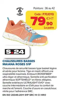 Prolians Chaussures basses maiana roses s1p offre