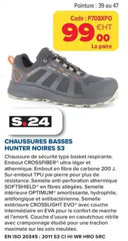 Prolians Chaussures basses hunter noires s3 offre