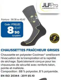 Prolians Chaussettes fraîcheur grises offre